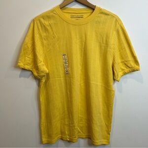 Denver Hayes Men’s Modern Fit Crewneck Short Sleeve Tee Shirt Cotton Yellow